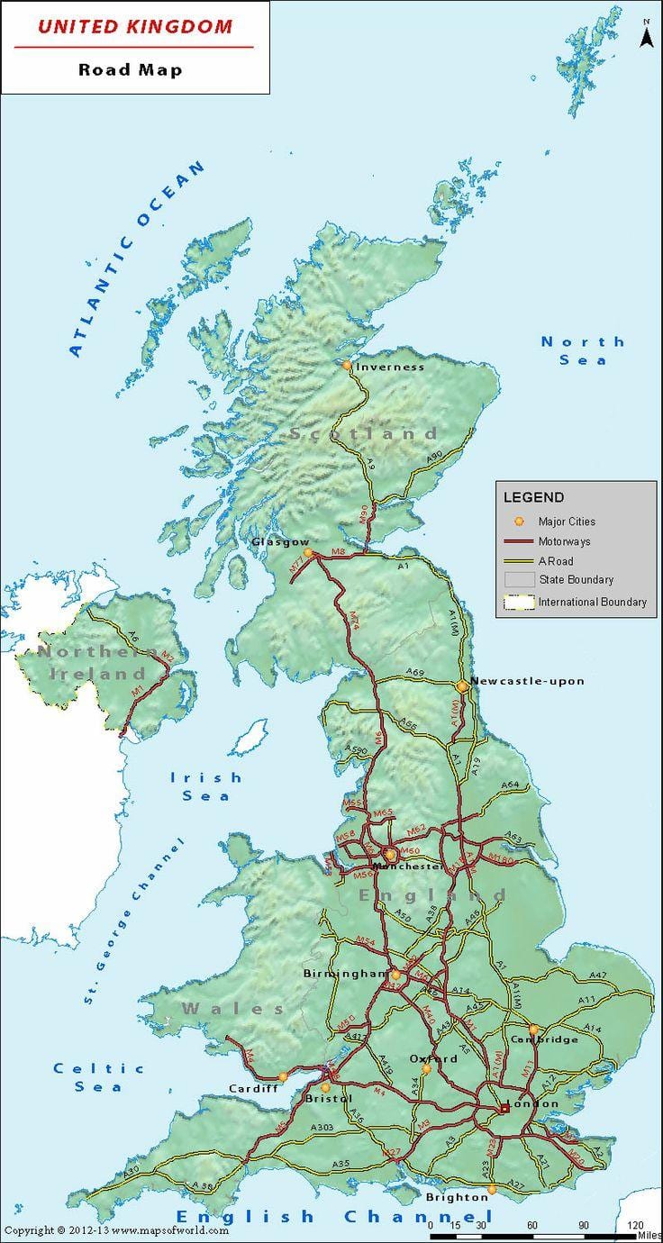 dálniční síť mapa UK
