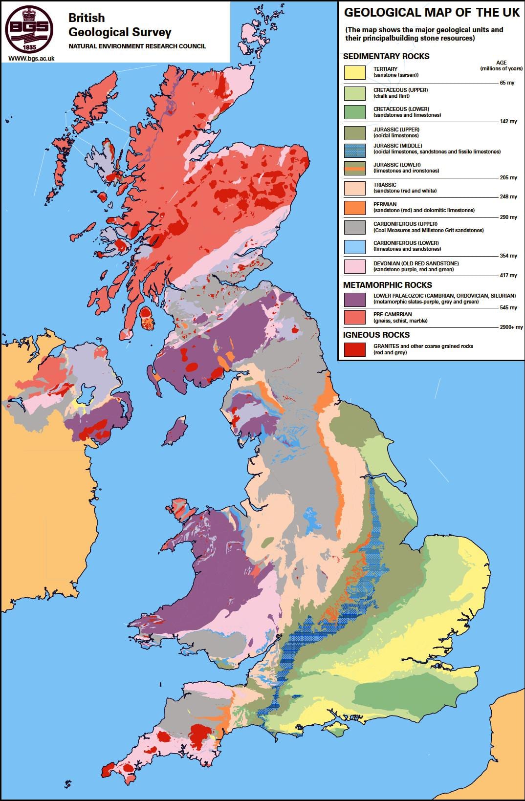 geologické mapy velké Británie