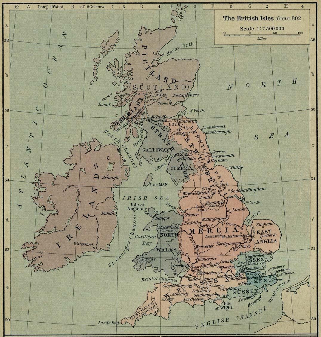 mapa velké BRITÁNIE historické