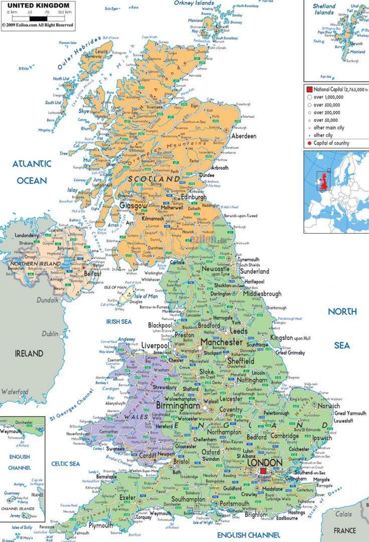 mapa všech univerzit ve velké BRITÁNII