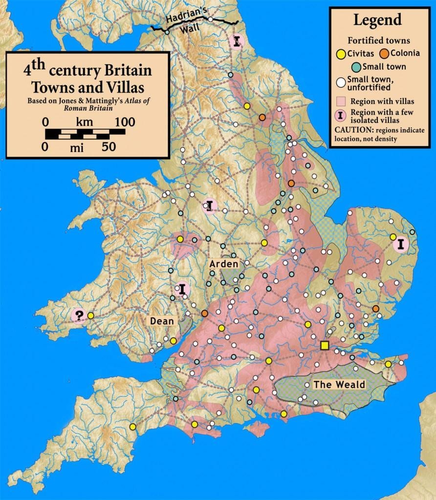 mapa starověké Británie
