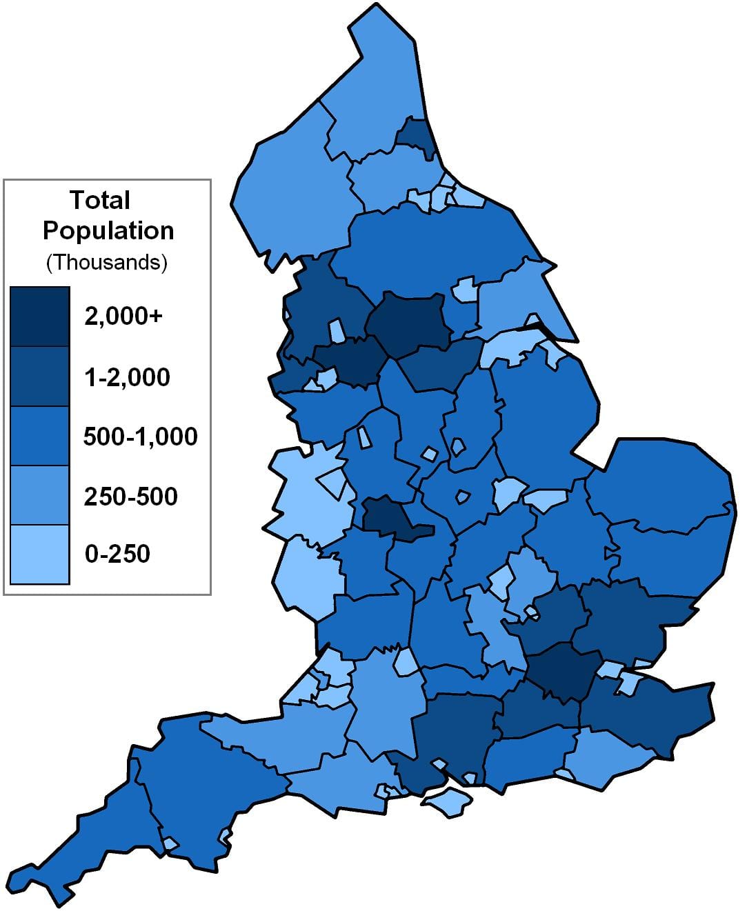 mapa britské populace