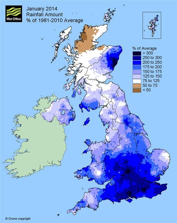 mapa UK povodeň