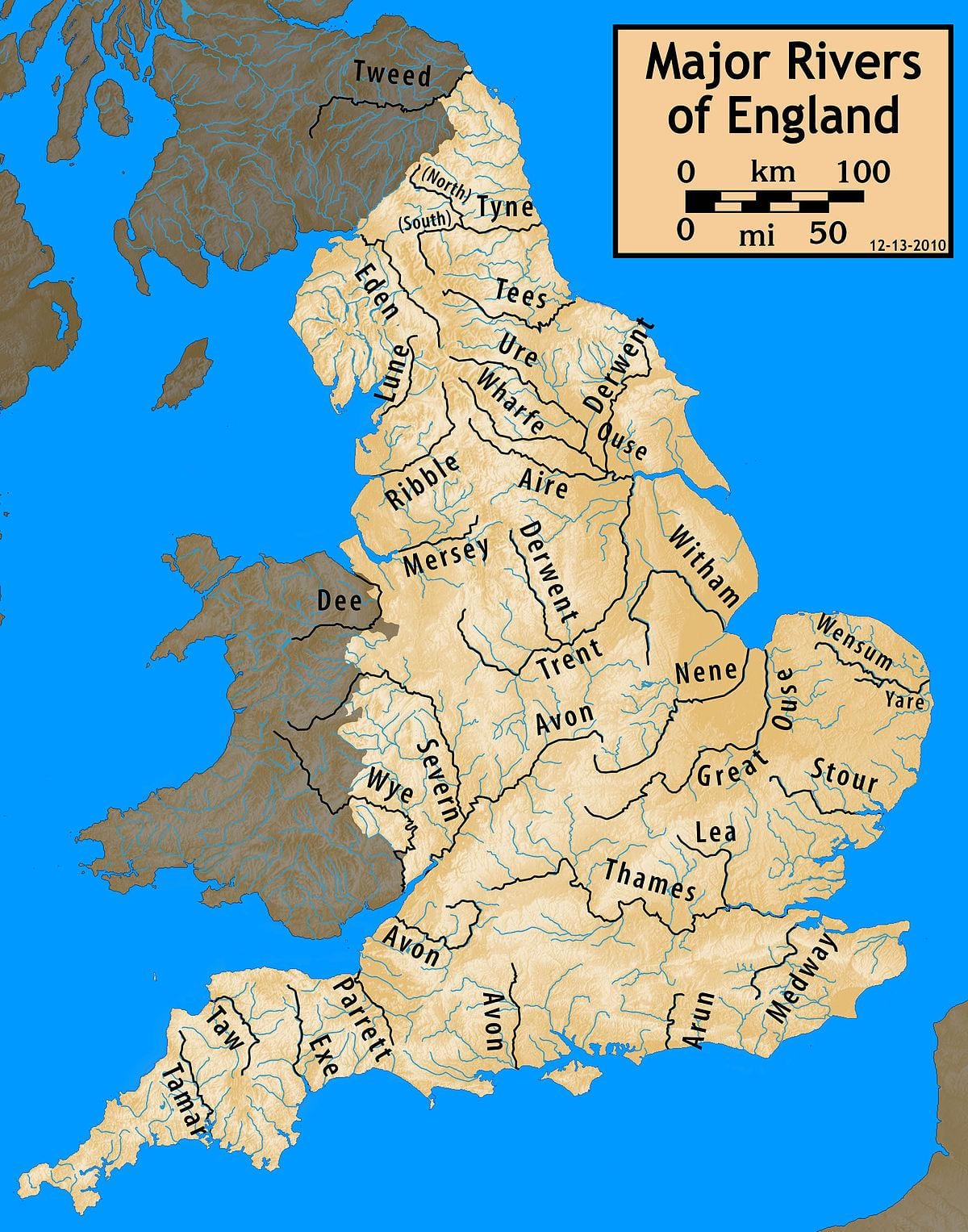 mapa UK řeky