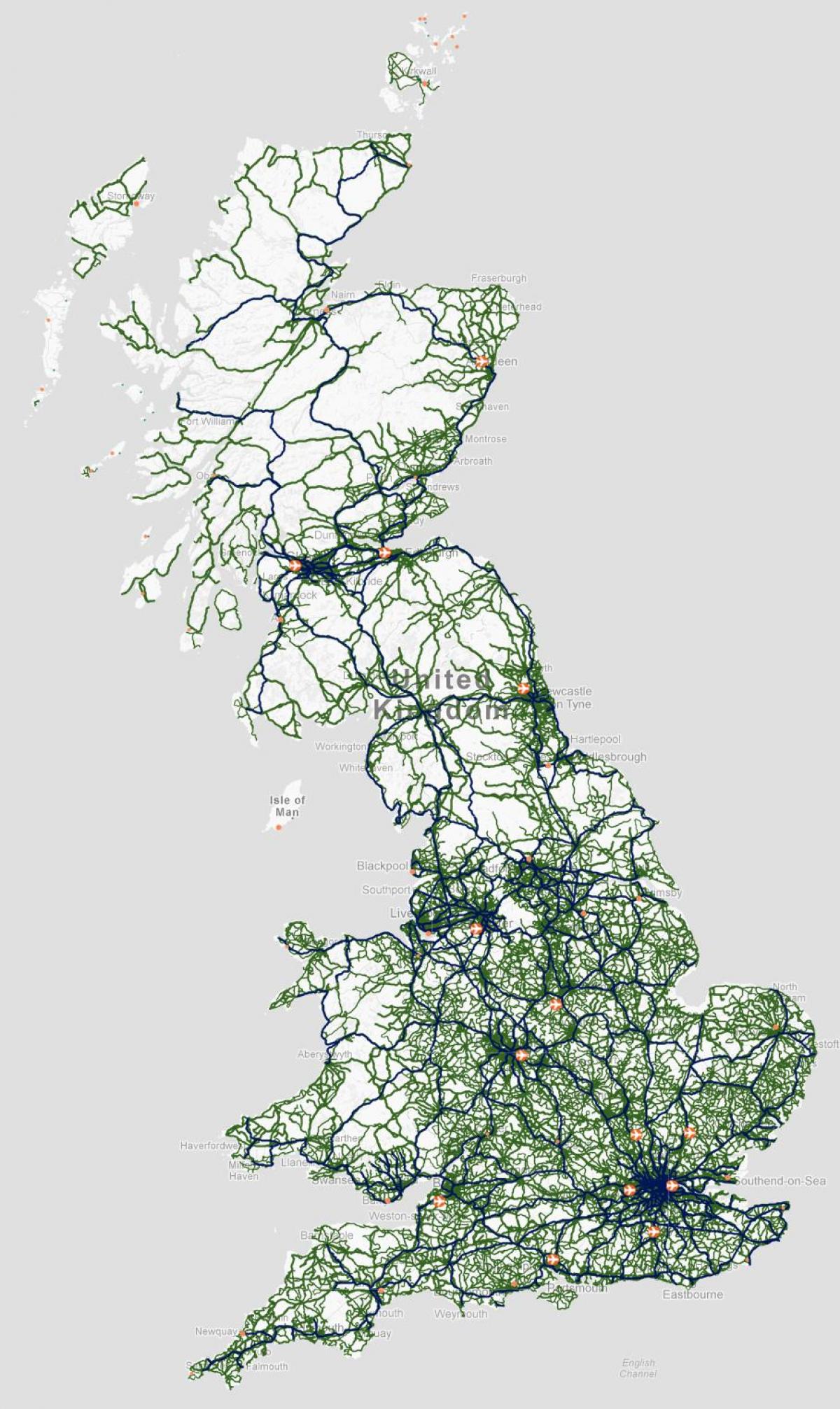 Spojené Království dopravní mapa