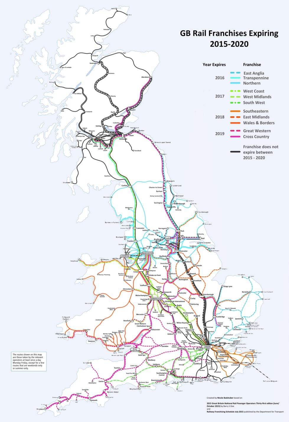 železniční mapa tras UK
