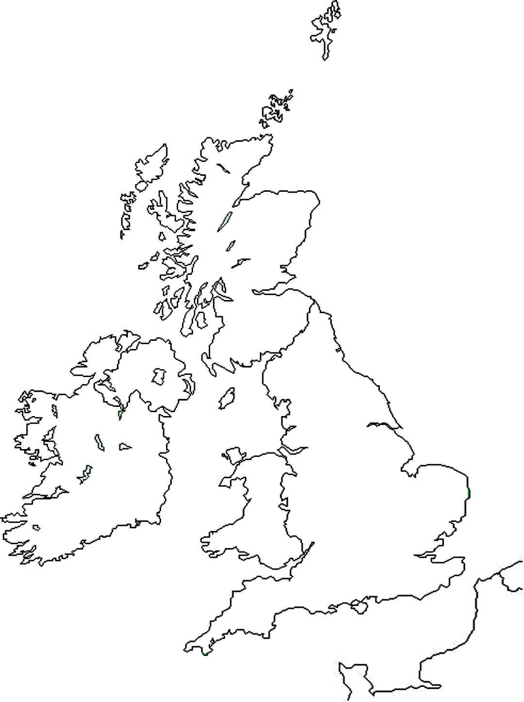 Velká Británie mapa obrys