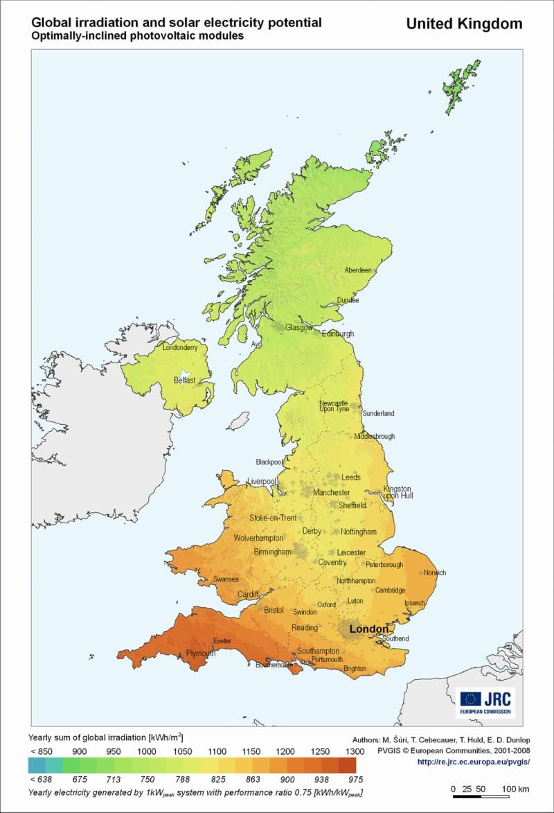 mapa UK teploty
