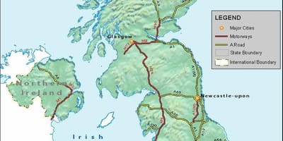 Dálniční síť mapa UK