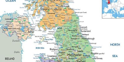 Mapa všech univerzit ve velké BRITÁNII