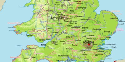 Mapa jižní Británie