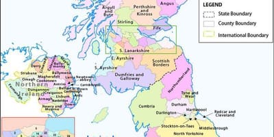 Mapa spojené KRÁLOVSTVÍ west coast