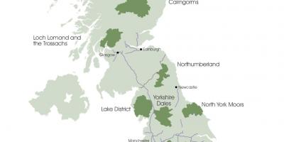Mapa UK národní parky