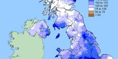 Mapa UK povodeň