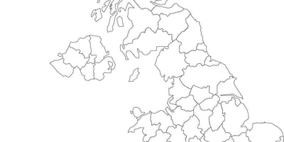 Slepá mapa Velké Británie