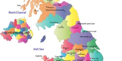 Podrobná mapa velké BRITÁNIE