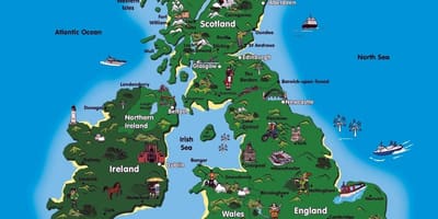 Velká Británie atrakce mapa