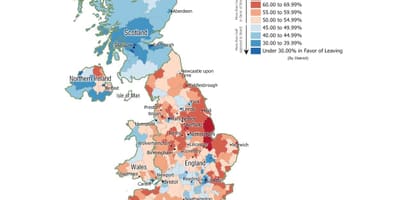 Mapa BRITÁNIE, brexit