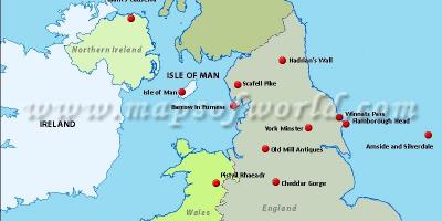 Mapa UK cestovní
