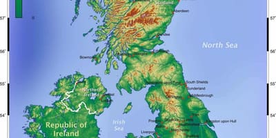 Velká británie topografické mapy